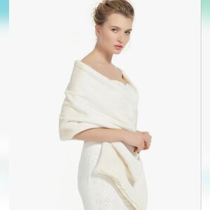 Ivory Faux Fur Shall/Cover Up - Never Worn!